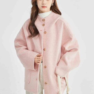 Abrigo Reversible de Cachemira con Capucha para Invierno