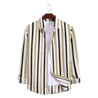 Camisa Estampada de Manga Larga con Patrón de Olas - Tallas Grandes - Image 11