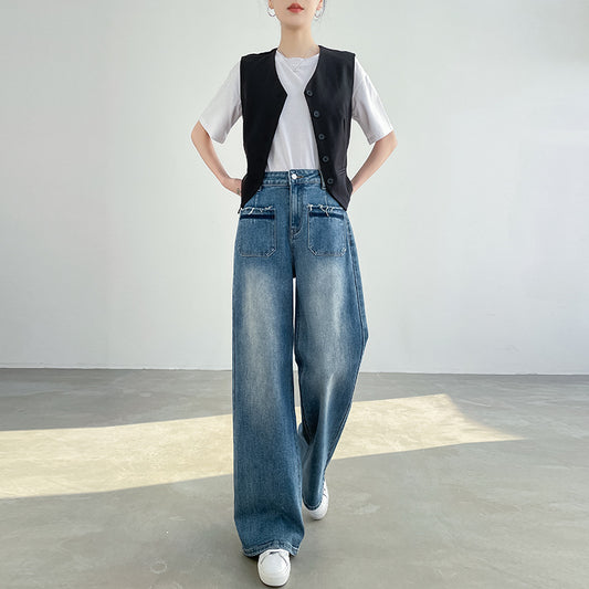 Pantalón Recto Retro Premium de Talle Alto con Corte Suelto - Image 2