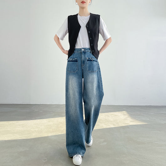 Pantalón Recto Retro Premium de Talle Alto con Corte Suelto - Image 2