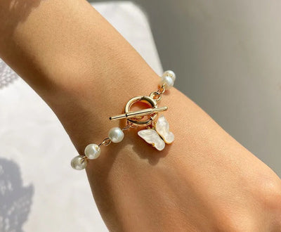 Pulsera de Perla con Dije Mariposa Hada - Elegancia Femenina - Image 6