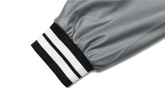 Uniforme de Béisbol con Manga de Cuero PU y Bordado Payaso Flocking Americano - Image 12