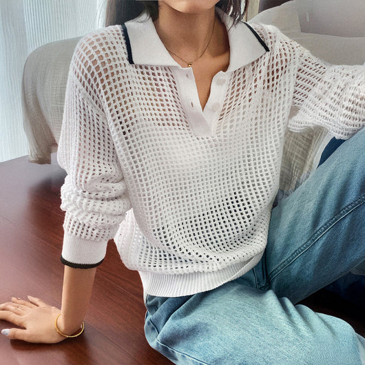 Blusa Larga Calada para Mujer - Diseño Moderno Otoño Invierno - Image 4
