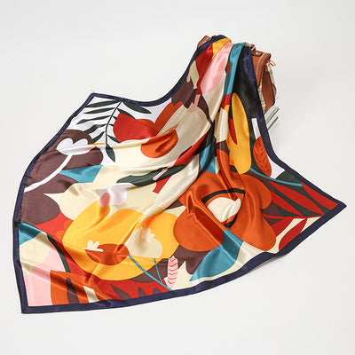 Pañuelo de Seda con Estampado Floral Elegante para Mujer - Image 6