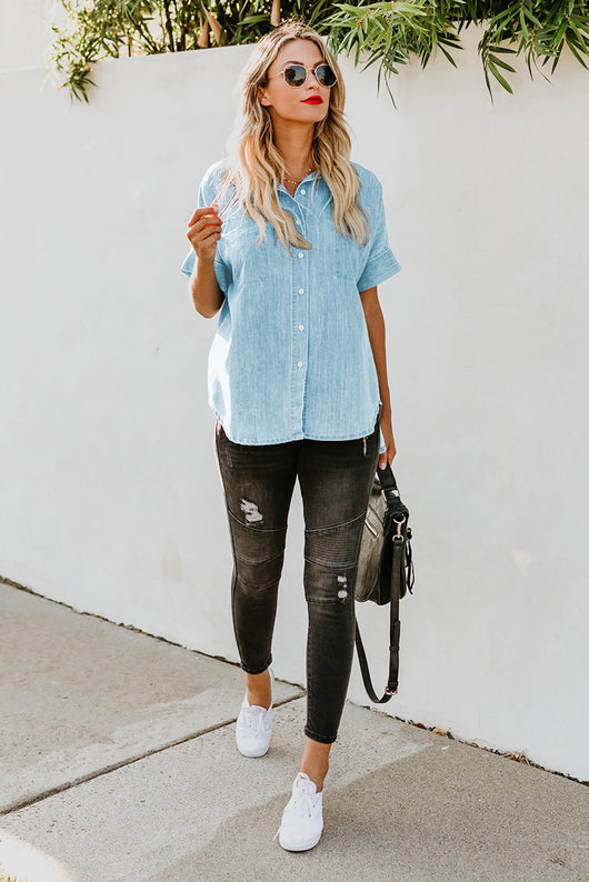 Camisa Casual de Solapa Lisa - Versátil y Minimalista - Image 25