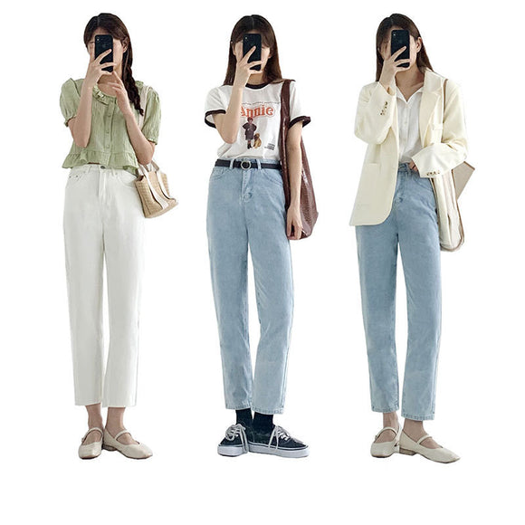 Jeans Slim Cropped de Corte Recto