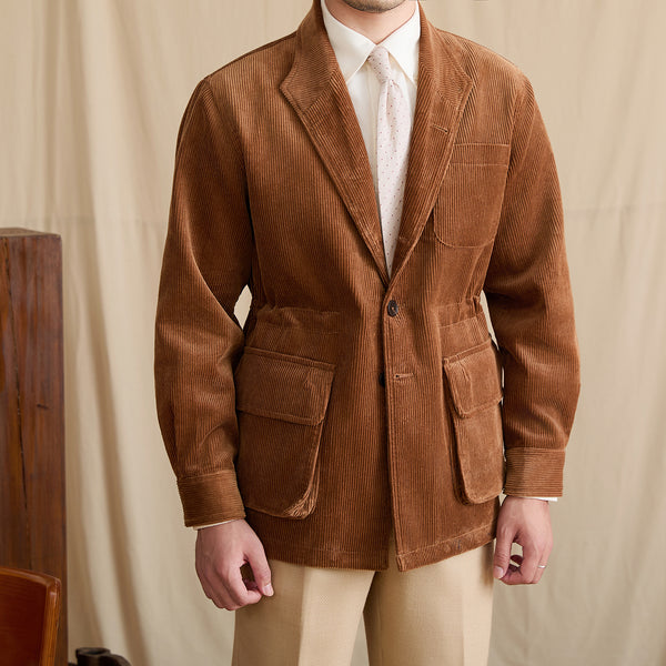 Chaqueta Polo Retro de Pana para Hombre - Cálida y Elegante