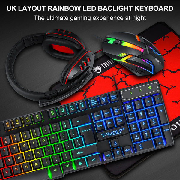 Kit Gamer Teclado y Ratón Luminoso con Luces LED