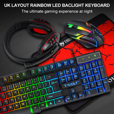 Kit Gamer Teclado y Ratón Luminoso con Luces LED