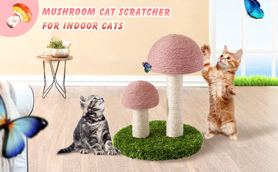 Rascador para Gatos Tipo Seta con Postes de Sisal Natural - Image 7