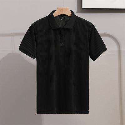 Camisa Ejecutiva Slim Fit de Manga Corta con Cuello Solapa