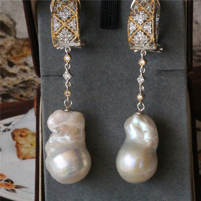 Aretes de Perlas Barrocas de Agua Dulce