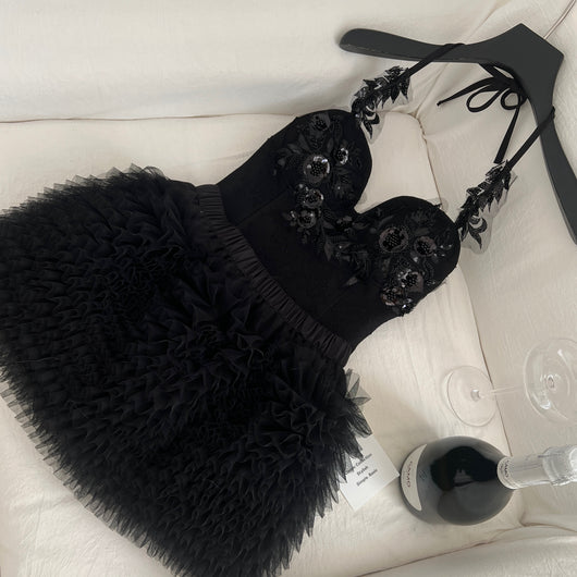 Conjunto de Dos Piezas con Encaje, Malla y Lentejuelas Bordadas para Mujer - Image 7