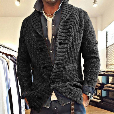 Cardigan Marrón Entallado con Cuello de Solapa y Mangas Largas Acolchado - Image 10