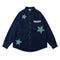 Camisa Jeans com Bordado de Estrela de Cinco Pontas - Design Personalizado