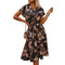 Vestido Bohemio Retro Estampado de Manga Corta