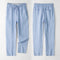 Pantalones de Lino Hombre Talla Grande Cintura Elástica Ajuste Suelto