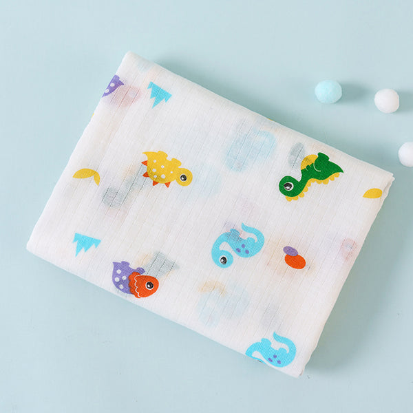 Manta de Algodón Doble Capa con Diseños Infantiles para Bebé