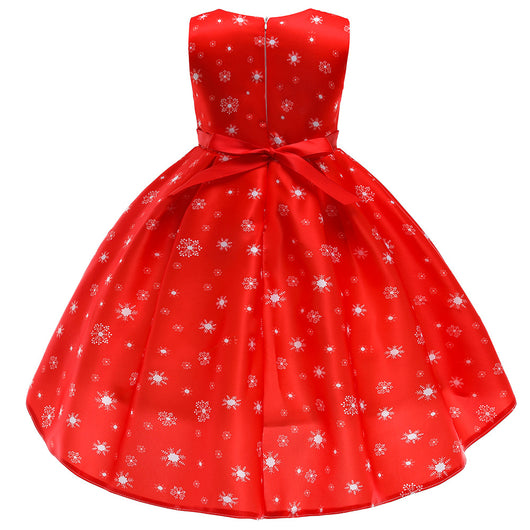 Vestido Navideño Princesa Santa Claus con Copos de Nieve para Niña - Image 13