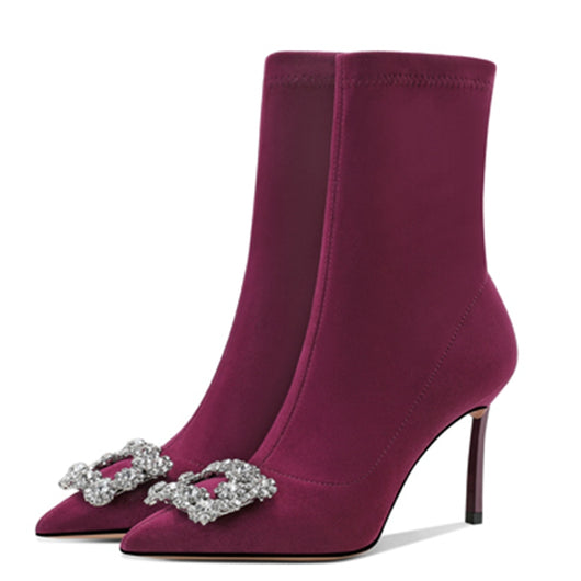 Botas Calcetín Elásticas con Tacón Aguja y Strass - Image 4