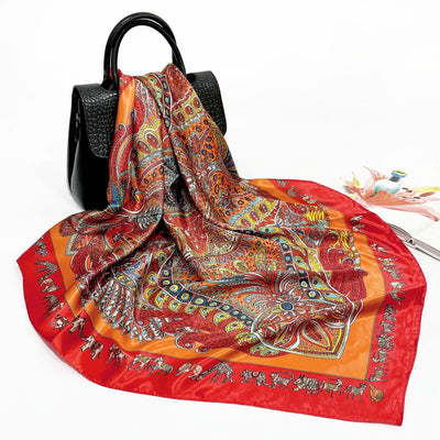 Pañuelo de Seda 90cm Primavera Otoño - Cuadrado Elegante - Image 63