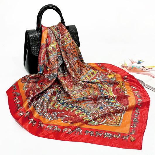 Pañuelo de Seda 90cm Primavera Otoño - Cuadrado Elegante - Image 63