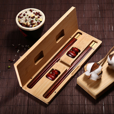 Juego de Palillos de Caoba Chinos Personalizados con Caja de Regalo - Image 7