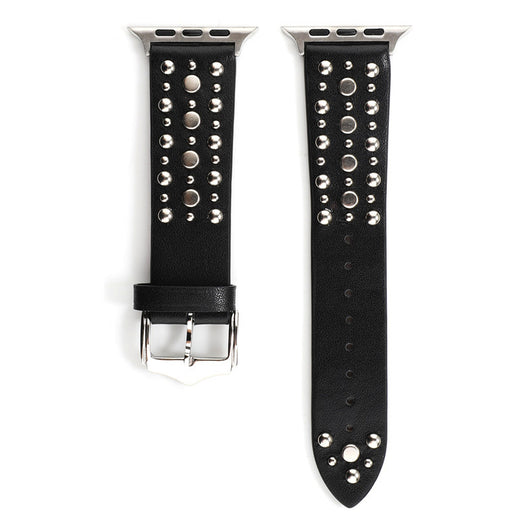 Correa de Cuero Punk con Remaches para Apple Watch - Pulsera de Reemplazo Compatible - Image 10
