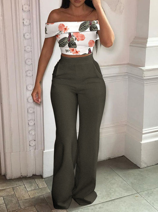 Conjunto Tropical: Blusa Escotada y Pantalón Talle Alto - Image 13
