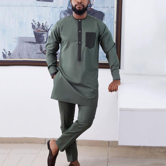 Traje Ejecutivo con Bolsillos - Pantalón y Camisa Manga Larga - Image 3