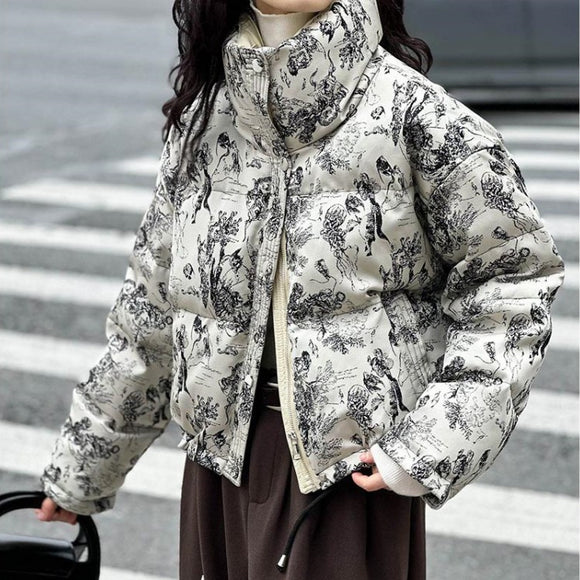 Abrigo Acolchado Suelto de Algodón para Mujer - Estilo Casual