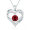Female 925 Plateado Twelve Birthstone Pendant Necklace Platinum January