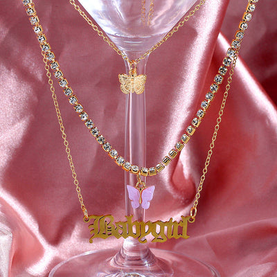Collar Mariposa de Resina y Metal con Iniciales Personalizadas Multicapa - Image 8