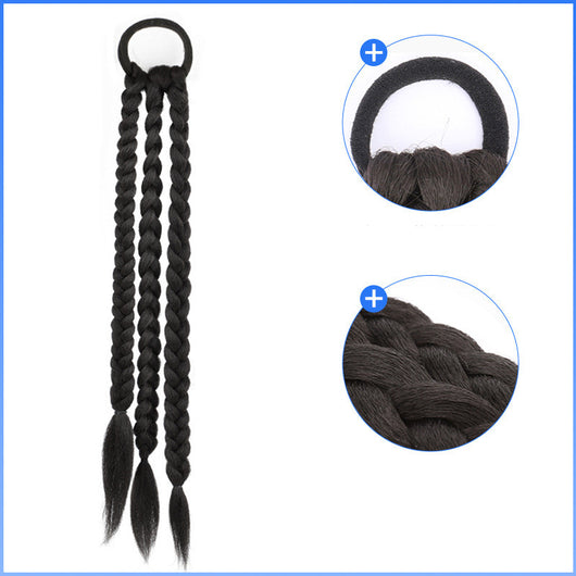 Peluca de Trenzas Box Braids con Coleta y Anillo de Cabello - Image 21