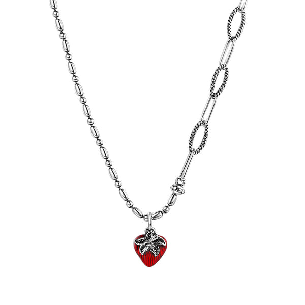 Collar Colgante Fresa Vintage de Plata S925 Colorido y Adorable - Image 5