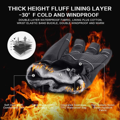 Guantes de Invierno Táctiles Antideslizantes Unisex Impermeables y Cortavientos para Ciclismo y Deportes - Image 3