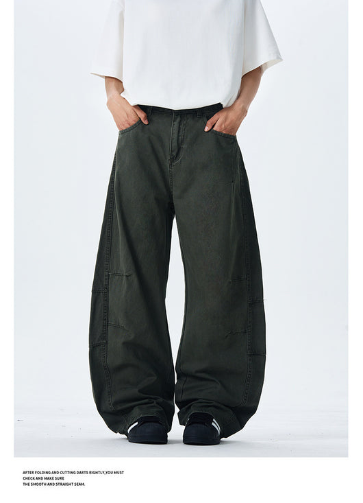 Culotes Retro Americanos Holgados con Pliegues para Hombre - Image 10