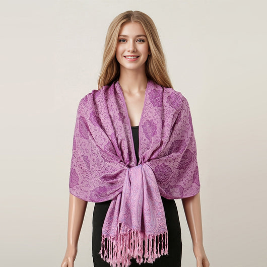 Bufanda Étnica Vintage con Flecos y Tejido Jacquard para Mujer - Image 14