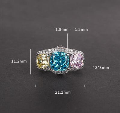 Anillo de Diamante Fancy Amarillo y Azul de 4 Quilates con Incrustaciones - Image 7