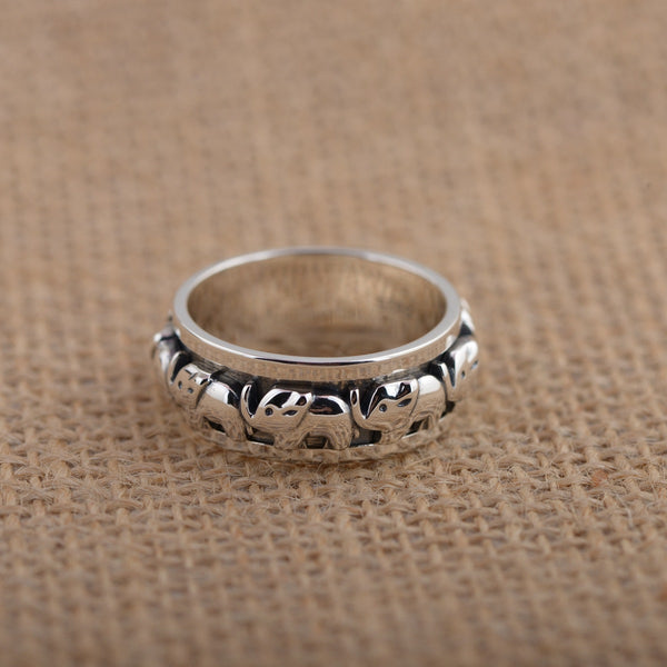 Anillo Giratorio de Plata Tailandesa 925 Retro para Dedo Índice - Image 2