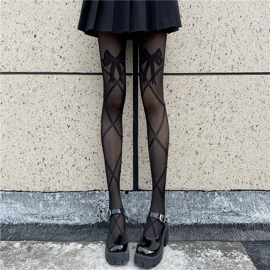 Calcetines Romper con Lazo Cruzado de Color Liso para Mujer - Image 13