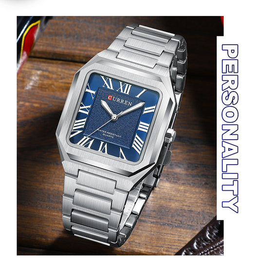 Reloj de Cuarzo Impermeable para Hombre con Números Romanos y Correa de Acero Inoxidable - Image 13
