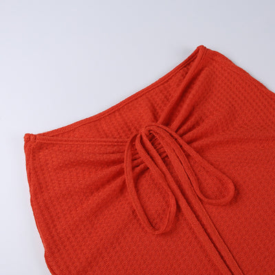 Traje Falda Ajustado con Cordón y Escote en V - Image 28