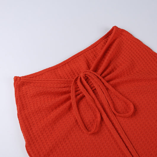 Traje Falda Ajustado con Cordón y Escote en V - Image 28