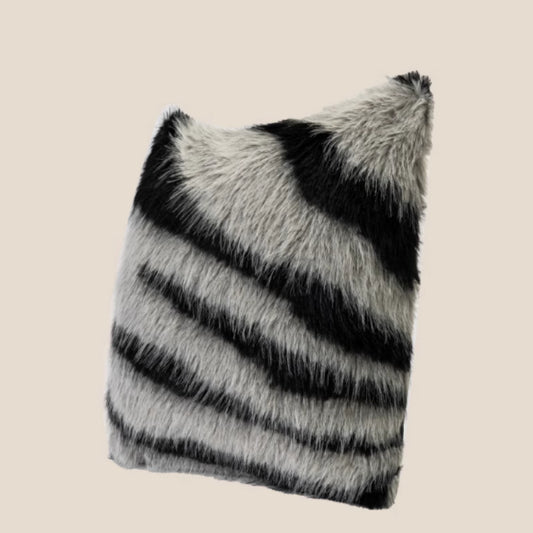 Cojín Decorativo Estampado Cebra Blanco y Negro para Sala