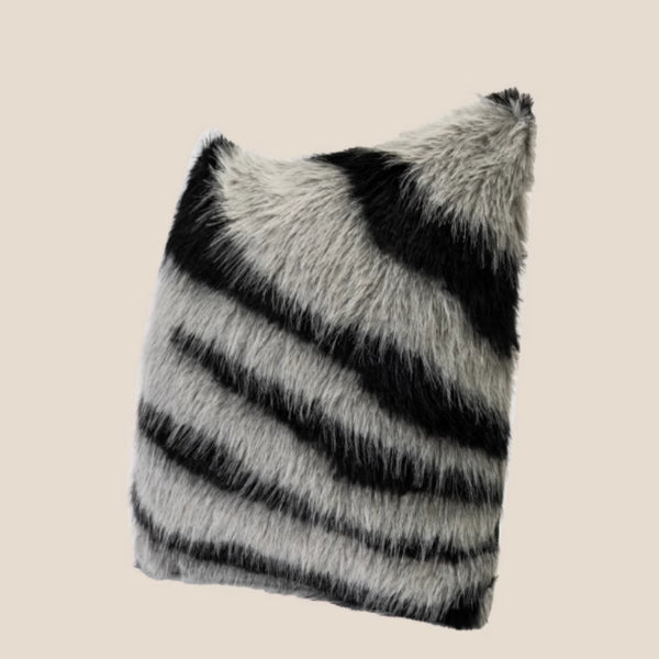 Cojín Decorativo Estampado Cebra Blanco y Negro para Sala