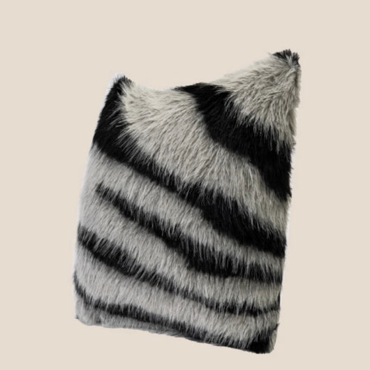 Cojín Decorativo Estampado Cebra Blanco y Negro para Sala