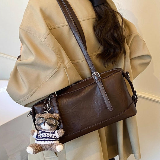 Bolso de Cuero Retro Marrón Weilan para Mujer - Bolsa Portátil de Cuero Encerado - Image 3