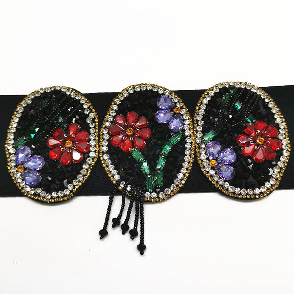 Vestido Negro con Brillantes Floral para Niña - Diseño Personalizado y Moderno