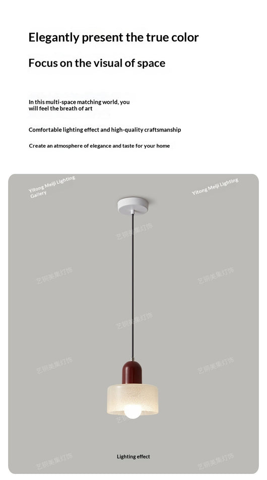 Lámpara Colgante de Cristal Arenado Estilo Retro Mid-Century - Image 17